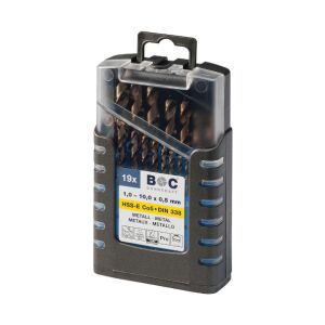 Trusa burghie DIN 338, HSS-E Co 5%, rectificate, 1,0-10,0 mm x 0,5 mm / 19 piese 144121189 - Accesorii pentru unelte