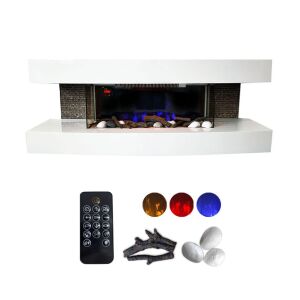 Elektrokamin weiß Paula medium ElectricSun Elektrokamin wand, mit Soundeffekt, mit App, 10 Farbeinstellungen, B120xH46xT31cm 144121441 - Elektrische Kamine