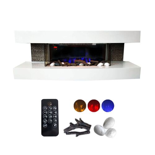 Elektrokamin weiß Paula medium ElectricSun Elektrokamin wand, mit Soundeffekt, mit App, 10 Farbeinstellungen, B120xH46xT31cm 144121441