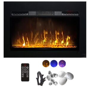 Dekorativni električni kamin, ElectricSun Paula GLASS XXS, zidni, podni i ugradbeni, s grijanjem, s plamenom u 3 boja, s daljinskim upravljačem, Š76xV45 cm 144121551 - Kamin