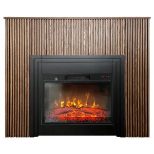 Semineu electric 3D cu riflaje ElectricSun LAMELIA stejar inchis, cu sunet, 3 culori, Wi-Fi cu APP internet, L120xH102cm 144121656 - Șeminee electrice, Dezumidificatoare, Radiatoare electrice, Panouri radiante și Șeminee pe lemne