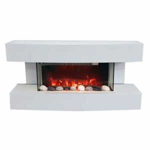 Semineu electric 3D ElectricSun Paula alb mic, cu sunet, 10 culori, Wi-Fi cu APP internet L81xH41x22cm 144121689 - Șemineu și sobă