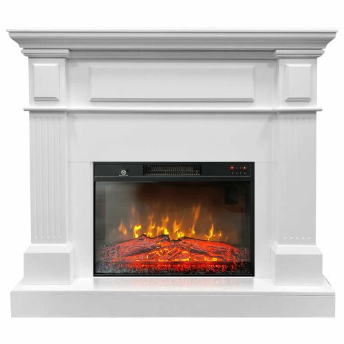 Електрически камини бял TUX White ElectricSun, със звуков ефект, 3 цвята, WI-FI връзка с приложение, L110xH102см 144121835