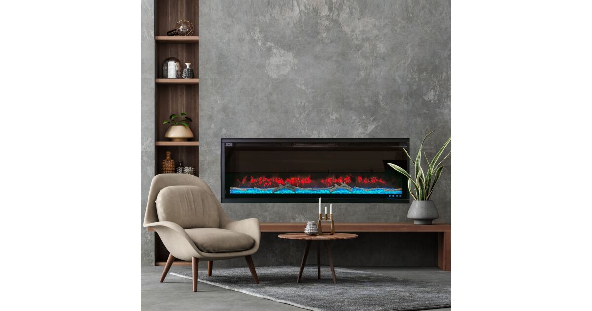 Elektrokamin modern ElectricSun VERSALYS XXL, Wand-, Boden-montage oder einbaubar, mit Soundeffekt, mit App, 10 Farbeinstellungen, B200xH41cm 144121944