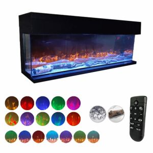 Тристранна електрическа камина ElectricSun VISTA среден, на стена, cвободно стоящ или за вграждане, със звук, 7 цвята, L153xH50cm 144121736 - Електрическа камина