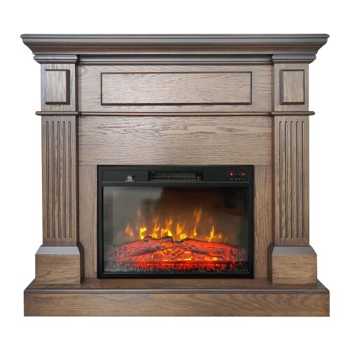 Seminee electrice 3D ElectricSun TUX stejar Antik Oak, cu sunet, 3 culori, Wi-Fi cu APP internet, L110xH102cm 144121992