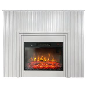 Електрическа камина с декоративни ламели ElectricSun LAMELIA бял, със звуков ефект, 3 цвята, WI-FI връзка с приложение, L120xH102cm 144121995 - Електрическа камина