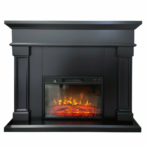 Elektrický voľne stojaci krb ElectricSun Marisa Matná čierna, s vykurovaním, so zvukom, 3 farieb plameňa, s aplikácia, Š120xV102cm 144122001