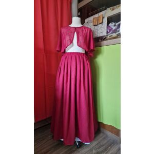 ESKÜVŐ ASZ45B – Hímzett hosszú bordó színű muszlin szoknya 144122776 - Lovaskate