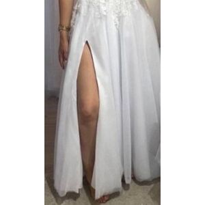 ESKÜVŐ ASZ51 – Maxi hófehér színű nyitott elejű muszlin szoknya 144122866 - Lovaskate