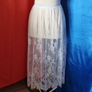 ESKÜVŐ ASZ78 - Fehér francia csipkéből készült menyasszonyi szoknya 144122956 - Lovaskate