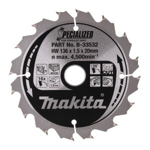 Makita B-33532 Fa Körfűrészlap Ø 136mm 16 fog