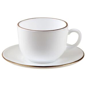 Set de cești și farfurioare Klausberg KH 1929, 12 buc, 210 ml, Opal, Alb/Auriu 144151647 - Servirea