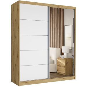 LUNA I. Tolóajtós gardróbszekrény 183x218x60 - artisan, fehér