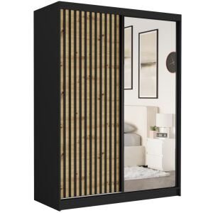 RIVANO VII. Gardróbszekrény tükörrel 150x200x60 - fekete