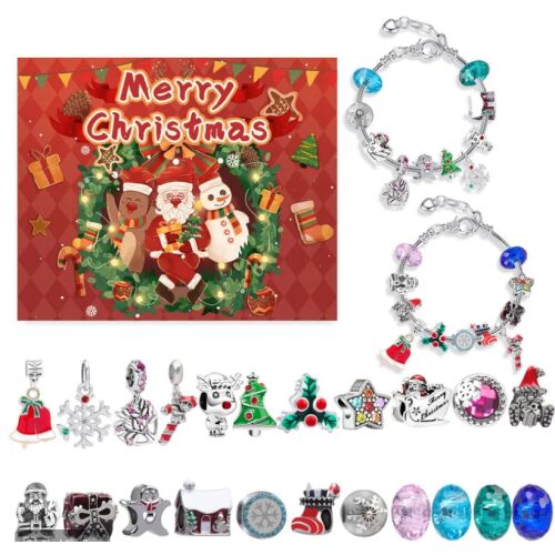 Adventní kalendář  - Náramky s přívěsky  - červený 144152625