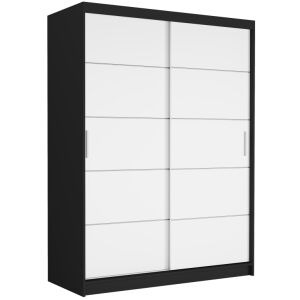 RIVANO IV. Tolóajtós gardróbszekrény 150x200x60 - fekete, fehér 144152716 - Baba & Tipegő