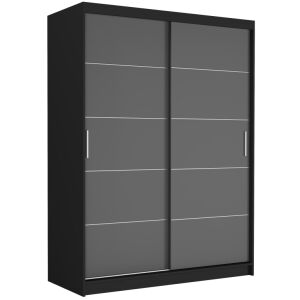 RIVANO IV. Tolóajtós gardróbszekrény 150x200x60 - fekete, antracit