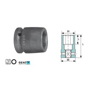 Dünnwandiger Kraft-Steckschlüsseleinsatz 1/2'' 6-kant, kurz 21 144165349 - Steckschlüssel