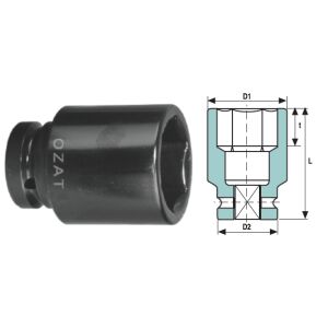 Ütőkulcs fej 2.1/2'' 6 oldalú, hosszú 44 144165564 - Dugókulcs