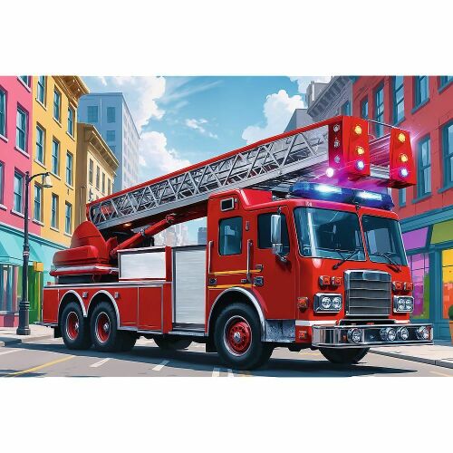 Trefl: Tűzoltóautó - 60 darabos puzzle 172243734 - Puzzle