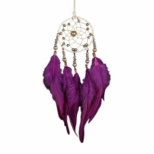 Kedves álomcsapda, álomfogó, jó álmot őrző, védő hatású, természetes toll, kézimunka, amerikai indián hagyomány, falidísz, dekoráció, autóba is! 7x26 (32)cm, ciklámen  #352 144166902 - Álomfogó