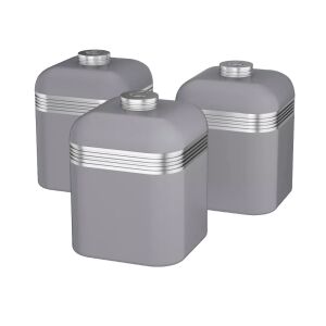 Set recipiente bucătărie Swan Retro Grey, 3 x borcane de depozitare de 1 litru - Depozitare și organizare