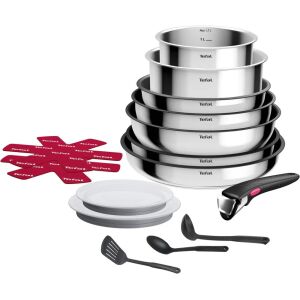Tefal L881SF04 Ingenio Cook Eat Rozsdamentes Acél Edénykészlet - Inox (15 részes) 144193029 - Tefal