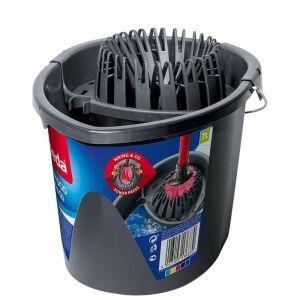 Vileda SuperMocio Wring&Go vödör, 7,5 liter, piros-szürke, csavarókosárral, újrahasznosított anyagból 144219401 - Takarító Eszközök