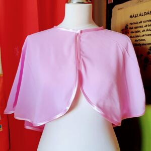 ESKÜVŐ BOL26 - Elegáns rózsaszín színű muszlin boleró, pelerin