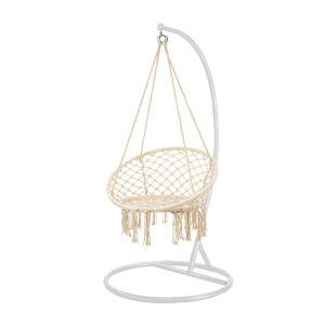 Cardenas függőfotel állvánnyal bézs-fehér 144224132 - Függőszék