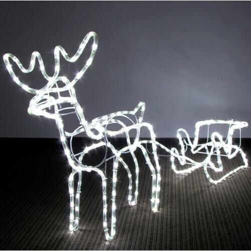 Świąteczne sanki LED 264 Jeleń 90 cm Zimna biel 144225459