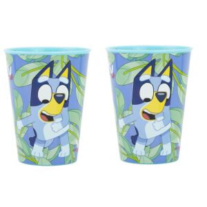 nickelodeon 2 Stück Bluey Becher, Kunststoff 260 ml BPA frei 144225489 - Trinkbecher, Becher