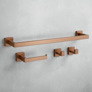 Badezimmer-Accessoire-Set Rio Brush Copper 4-teilig