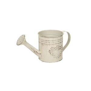 szívmintás cink locsolókanna antikolt krém 26x11,5x11cm 144227013 - Kézi kerti szerszám