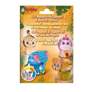 Set Vopsea de Oua cu 4 Culori, Autocolante & Suporturi cu Animale 144228960 - Decorațiuni de Paște