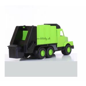 Műanyag kukásautó, 45 cm, Zöld