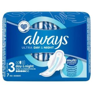 ALWAYS Ultra Podpaski ze skrzydełkami - Day&Night (rozmiar 3) 1op.-7 sztuk 144232600 - Intimbetét