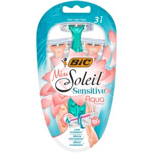Bic Maszynka do golenia Miss Soleil 3 Sensitive Aqua Colours 1op.-3szt 144233147 - Borotvapenge