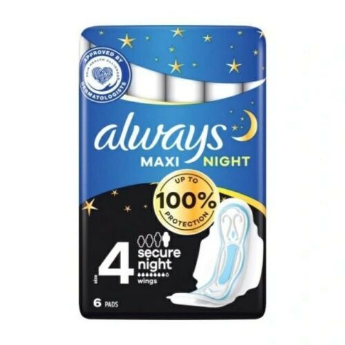 ALWAYS Classic Szárnyas Egészségügyi Betétek - Night Maxi (4-es méret) 1 csomag - 6 darab 144233156
