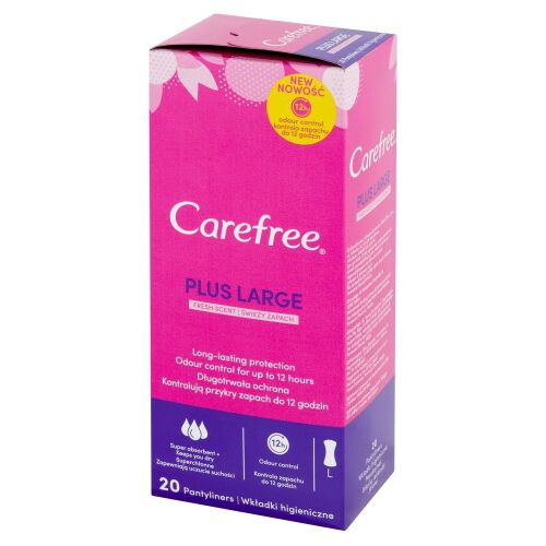 Carefree Plus Large Wkładki higieniczne Fresh Scent - świeży zapach 1op.-20szt 144233497