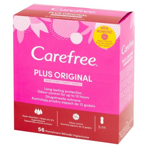 Carefree Plus Original Wkładki higieniczne Fresh Scent - świeży zapach 1op.-56szt 144233509