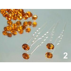 ESKÜVŐ HAD105 - Borostyánsárga színű kristályköves hajtű 144362001 - Hajtű