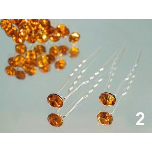 ESKÜVŐ HAD105 - Borostyánsárga színű kristályköves hajtű