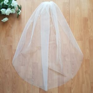 FTY33 - 1 rétegű, szegetlen, Hófehér menyasszonyi fátyol 80x100cm 144362824 - Lovaskate