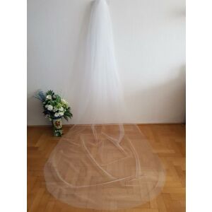 FTY55 - 1 rétegű, szegetlen, Hófehér menyasszonyi fátyol 500x150cm 144363081 - Lovaskate