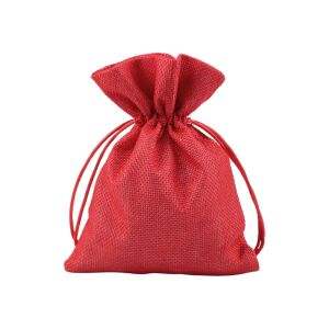 Rusztikus dísztáska-juta utánzat, 13 x 18 cm, Piros 144377100 - Művészet & Hobbi