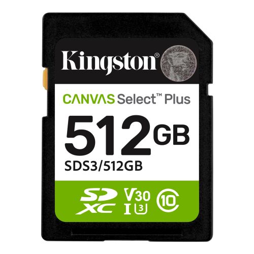 Kingston Canvas Select Plus 512Gb SDXC UHS-I U3 Memóriakártya 144385159