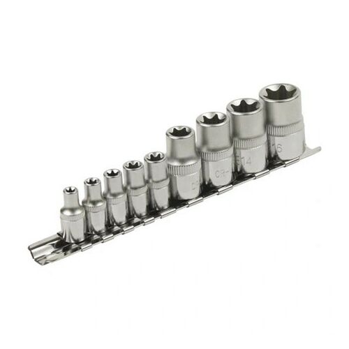 Extol Premium DUGÓFEJ KÉSZLET, E-TORX; 1/4"×5DB, 1/2"×4DB, TARTÓ SÍNEN 8818114 144396234