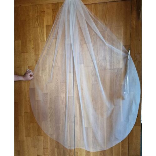 FTY137 - 1 rétegű, szegetlen, Hófehér menyasszonyi fátyol 150x150cm 144396874